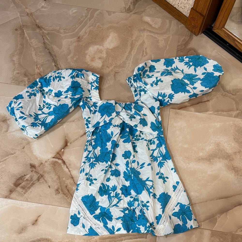 Misa Los Angeles Blue Floral Mini Dress